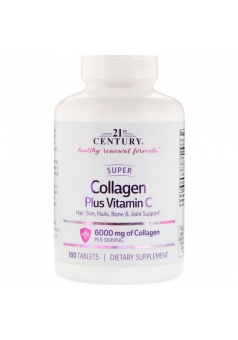 Super Collagen Plus Vitamin C 6000 мг 180 табл (21st Century)
