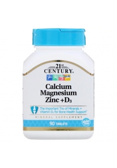 Calcium Magnesium Zinc + D3 90 табл (21st Century)