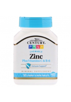 Zinc Plus Vitamins C & B-6 90 жев.табл (21st Century)