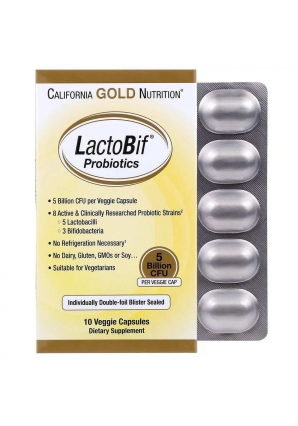 LactoBif Probiotics 5 Billion CFU 10 капс (California Gold Nutrition)