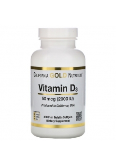 Vitamin D3 50 мкг (2000 МЕ) 360 капс (California Gold Nutrition)