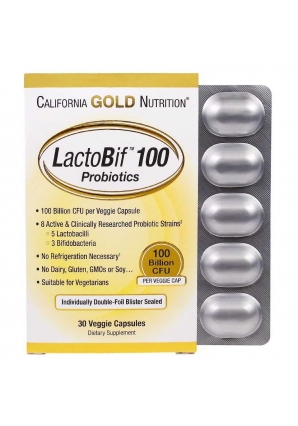 LactoBif Probiotics 100 Billion CFU 30 капс (California Gold Nutrition)