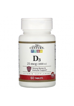Vitamin D3 25 мкг (1000 МЕ) 60 табл (21st Century)