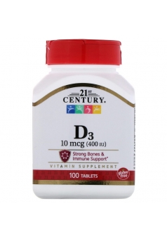 Vitamin D3 10 мкг (400 МЕ) 100 табл (21st Century)