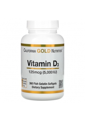Vitamin D3 125 мкг (5000 МЕ) 360 капс (California Gold Nutrition)