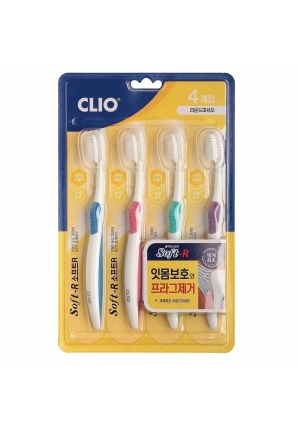 Набор зубных щеток New Soft-R 4 шт (Clio)
