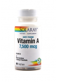 Dry Form Vitamin A 7500 мкг 60 капс (Solaray)