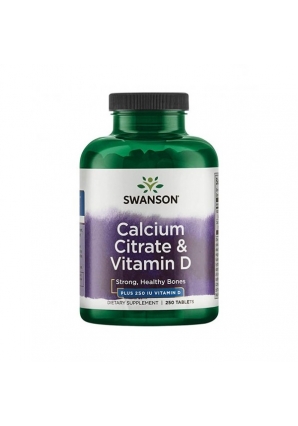 Calcium Citrate & Vitamin D 250 табл (Swanson)