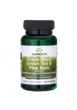 Grape Seed, Green Tea & Pine Bark Complex 60 капс (Swanson)