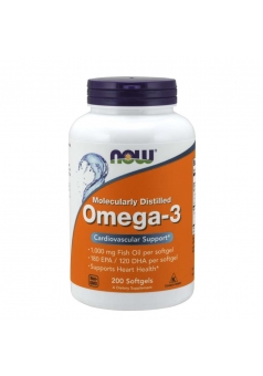 Омега 3 в капсулах Поддержание здоровья сердечно-сосудистой системы Omega-3 1000 мг 200 капс (NOW)