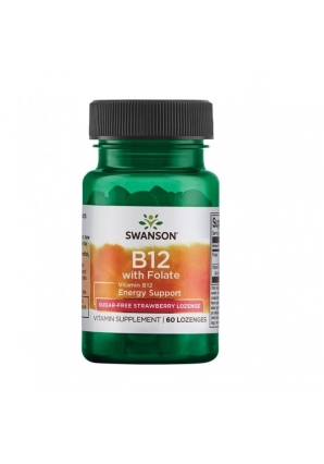 Vitamin B-12 with Folic Acid 60 леденцов (Swanson)