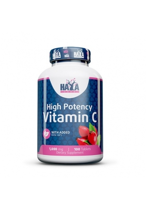High Potency Vitamin C 1000 мг with rose hips 100 табл (Haya Labs)