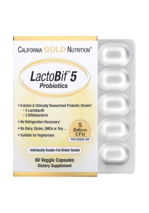 LactoBif Probiotics 5 Billion CFU 60 капс (California Gold Nutrition)