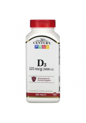 Vitamin D3 125 мкг (5000 МЕ) 360 табл (21st Century)