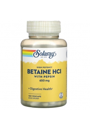 Betaine HCL with Pepsin 650 мг 100 капс (Solaray)