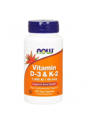 Vitamin D3 1000 IU + K2 45 мкг 120 капс (NOW)
