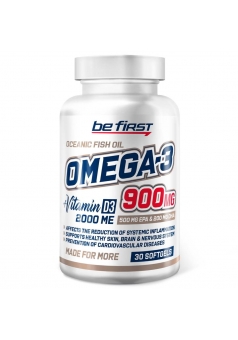 Снижает риск сердечно-сосудистых заболеваний Omega-3 + Vitamin D3 30 капс (Be First)