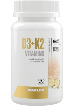 Витамин Д3 и K2 быстроусвояемый D3+K2 Vitamins 90 капс (Maxler)