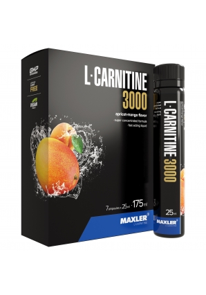 L-карнитин L-Carnitine 3000 - 7 АМПУЛ 25 мл супер концентрированная формула (Maxler)