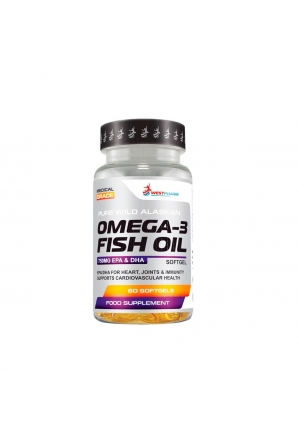 Природный источник незаменимых жирных кислот Omega-3 Fish Oil 60 капс (WestPharm)