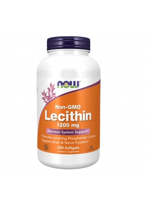 Натуральный лецитин Lecithin NON GMO 1200 мг 200 капс (NOW)