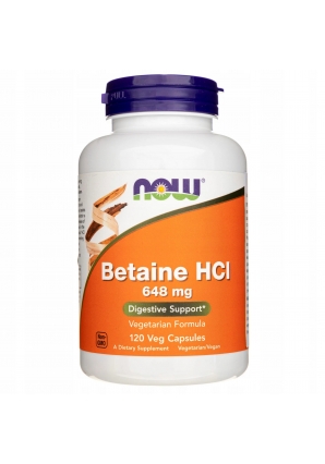 Бетаина гидрохлорид Betaine HCl 648 мг 120 капс (NOW)