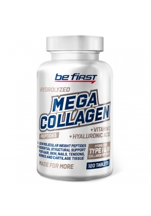 Коллаген с гиалуроновой кислотой и витамином С Mega Collagen + hyaluronic acid + vitamin C 120 табл (Be First)