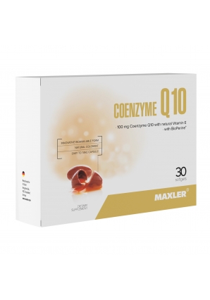 Коэнзим с витамином Е Coenzyme Q10 30 капс. (Maxler)