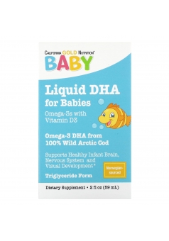 Жидкий Омега 3 и витамин Д3 для детей Baby's DHA with Vitamin D3 59 мл (California Gold Nutrition)