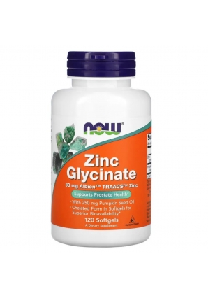 Цинк глицинат Способствует регенерации тканей Zinc Glycinate 120 капс (NOW)