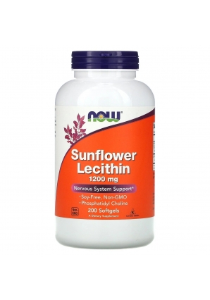 Лецитин из подсолнечника Sunflower Lecithin 1200 мг 200 капс (NOW)