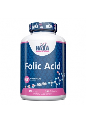 Фолиевая кислота Folic Acid 800 мкг 250 табл (Haya Labs)