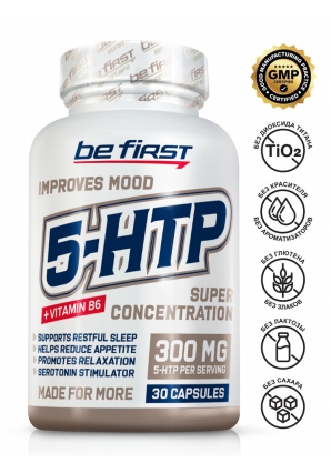 Борьба со стрессом 5-HTP 300 мг + Super Concentration + vitamin B6 30 капс (Be First)