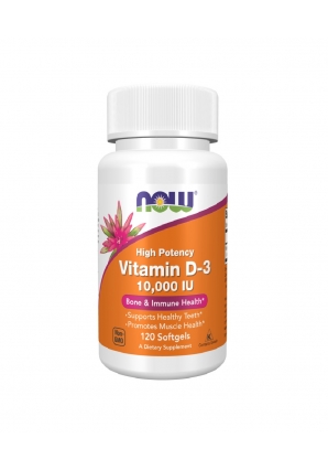 Гелевые капсулы витамин Д3 Vitamin D3 10000 UI 120 капс (NOW)