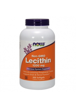Lecithin NON GMO 1200 мг 200 капс (NOW)