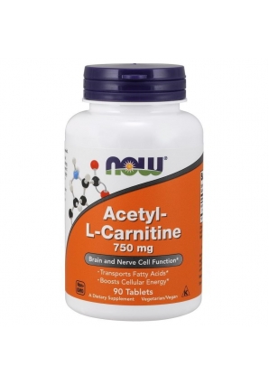 Acetyl-L-Carnitine 750 мг 90 табл (NOW)
