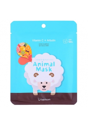Маска тканевая с витамином С и арбутином Animal mask series - Sheep 25 мл (Berrisom)
