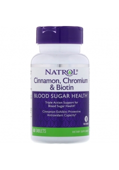 Cinnamon, Chromium & Biotin 60 табл (Natrol)