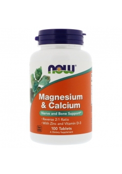 Magnesium & Calcium with Zinc and Vitamin D3 100 табл (NOW)