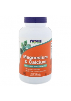Magnesium & Calcium with Zinc and Vitamin D3 250 табл (NOW)