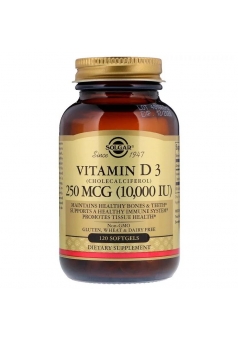 Vitamin D3 250 мкг (10000 МЕ) 120 капc (Solgar)